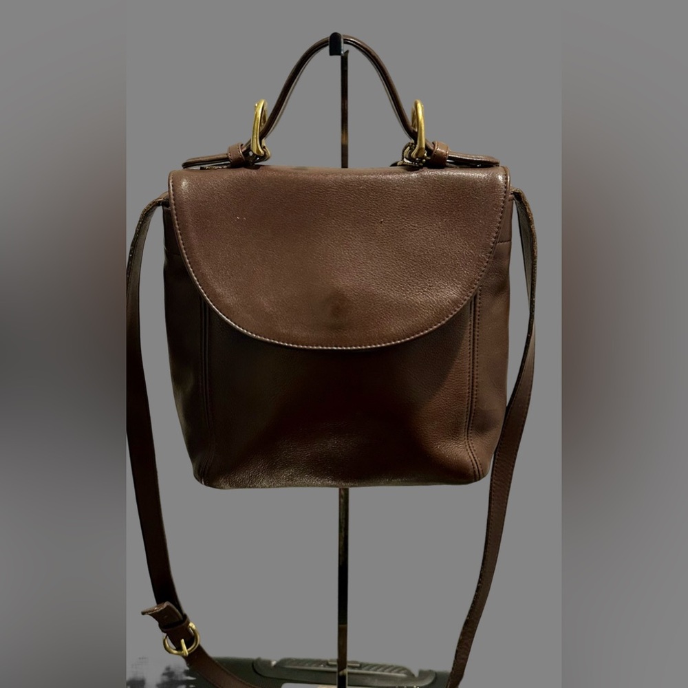 Vintage Coach Soho Legacy 4158 British Tan Leather Top Handle Crossbody Bag - Picture 6 of 14